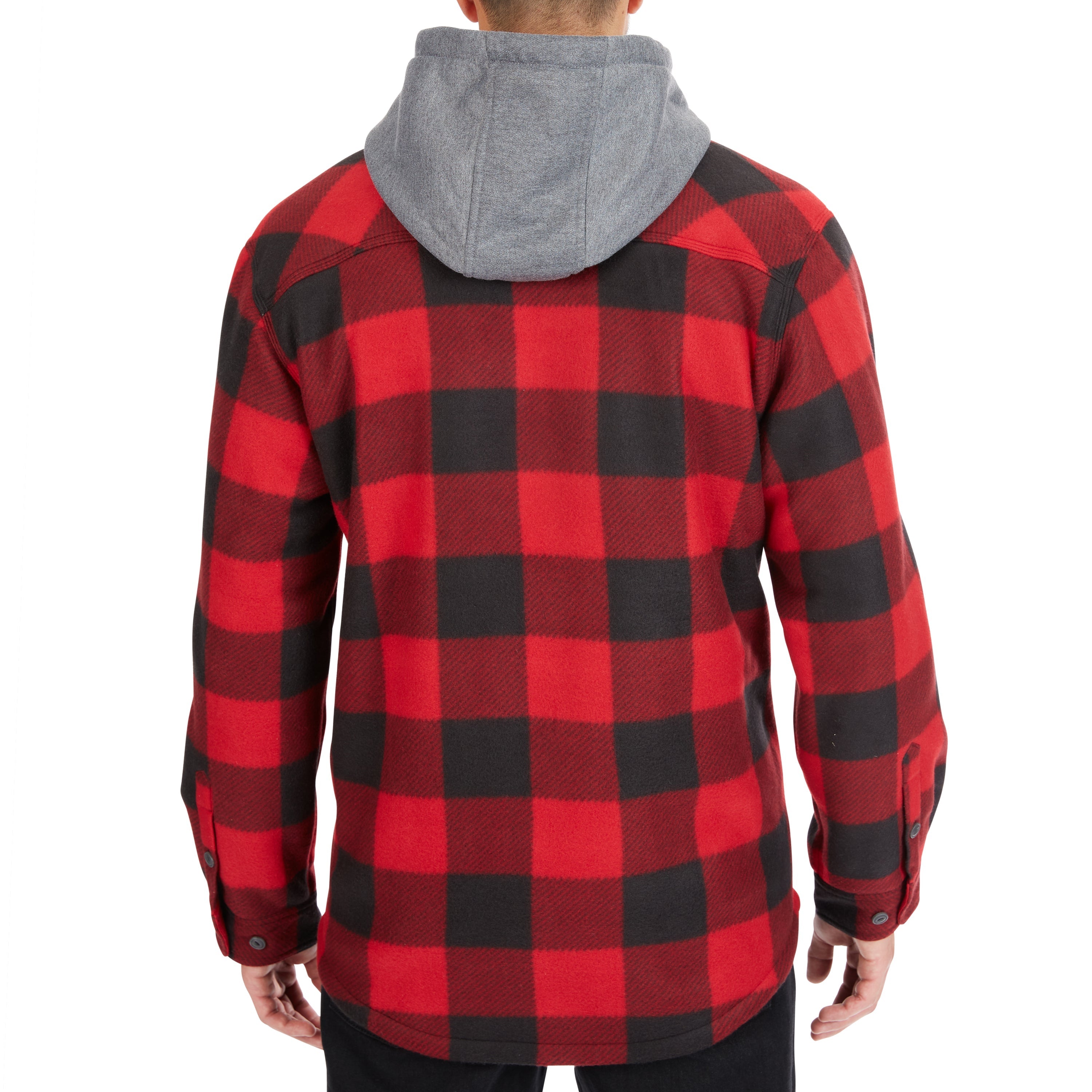  Smith's Workwear Sherpa-Lined Microfleece Shirt Jacket - Red/Black-503 - Bonton