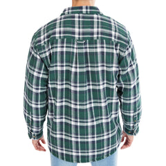 Zip-Front Sherpa-Lined Flannel Shirt Jacket