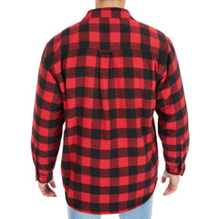 Zip-Front Sherpa-Lined Flannel Shirt Jacket