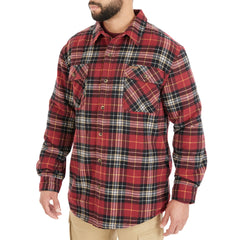 Sherpa-Lined Cotton Flannel Shirt Jacket