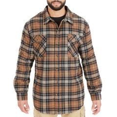 Sherpa-Lined Cotton Flannel Shirt Jacket