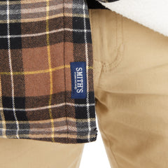 Sherpa-Lined Cotton Flannel Shirt Jacket