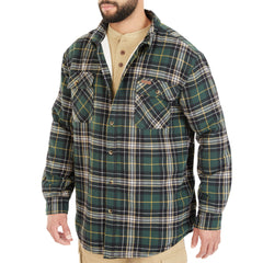 Sherpa-Lined Cotton Flannel Shirt Jacket