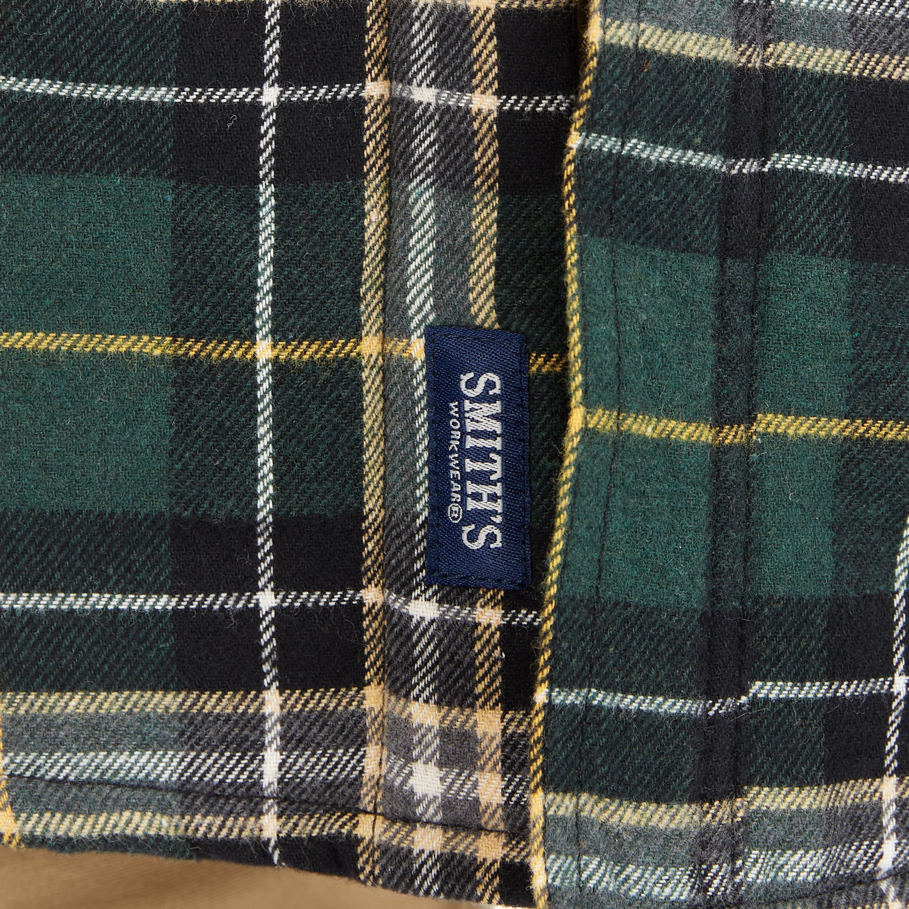  Smith's Workwear Sherpa-Lined Cotton Flannel Shirt Jacket - Navy-437 - Bonton