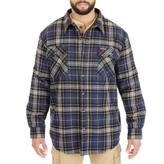 Sherpa-Lined Cotton Flannel Shirt Jacket