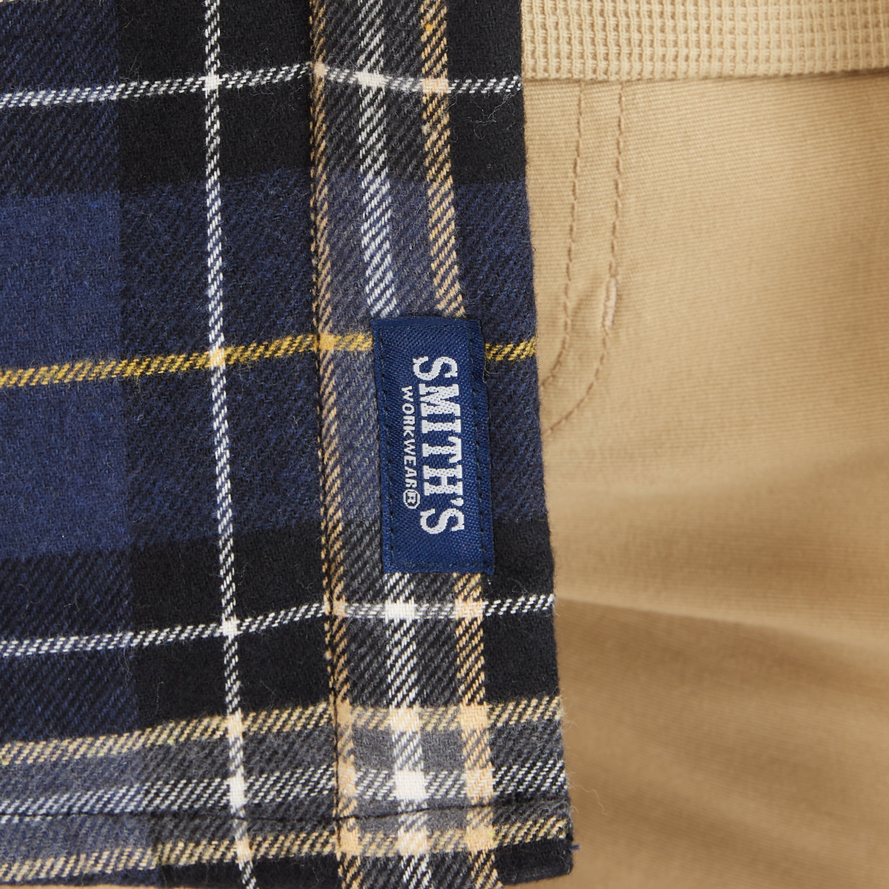  Smith's Workwear Sherpa-Lined Cotton Flannel Shirt Jacket - Camel Brown-437 - Bonton