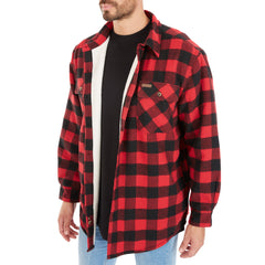 Sherpa-Lined Cotton Flannel Shirt Jacket