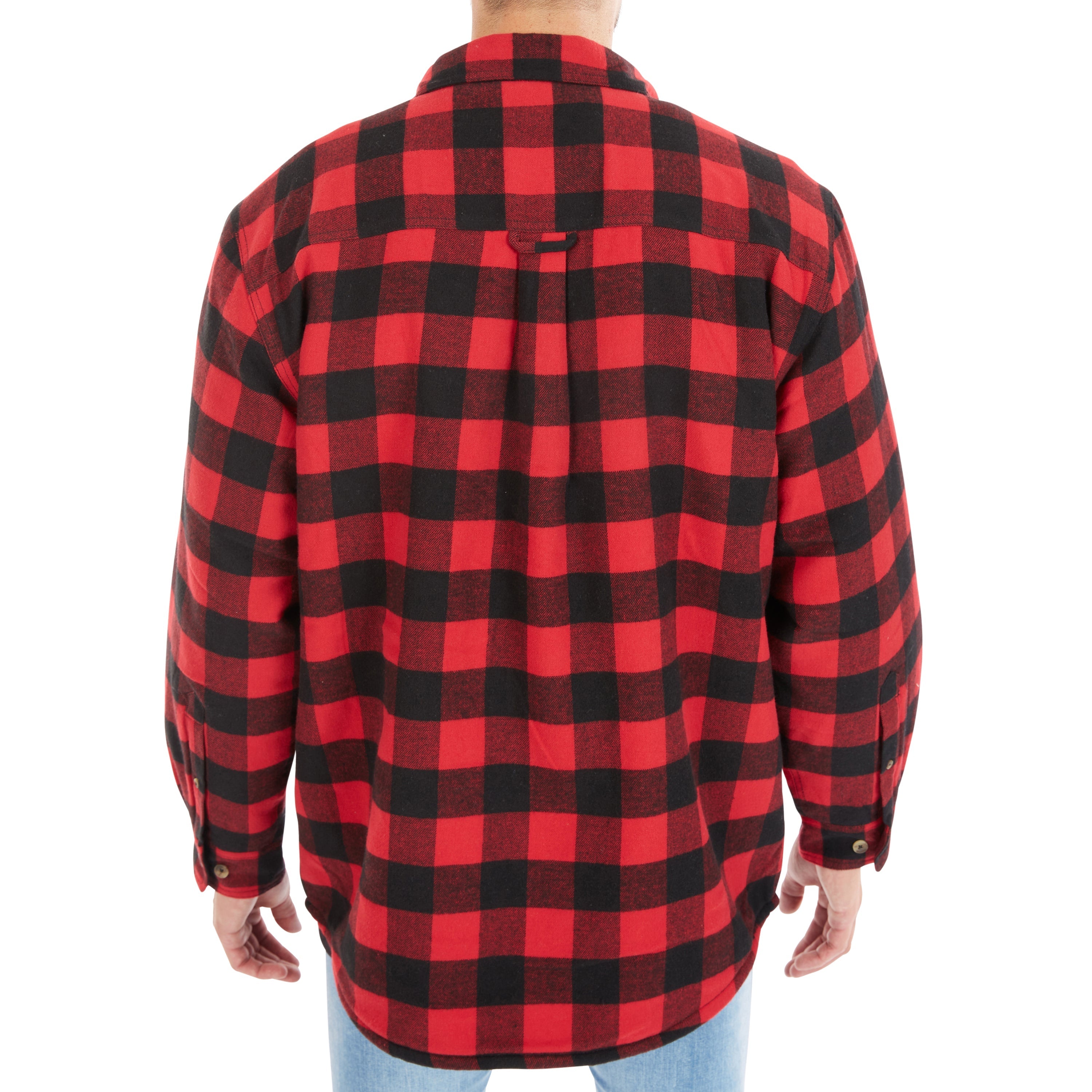  Smith's Workwear Sherpa-Lined Cotton Flannel Shirt Jacket - Hunter-437 - Bonton