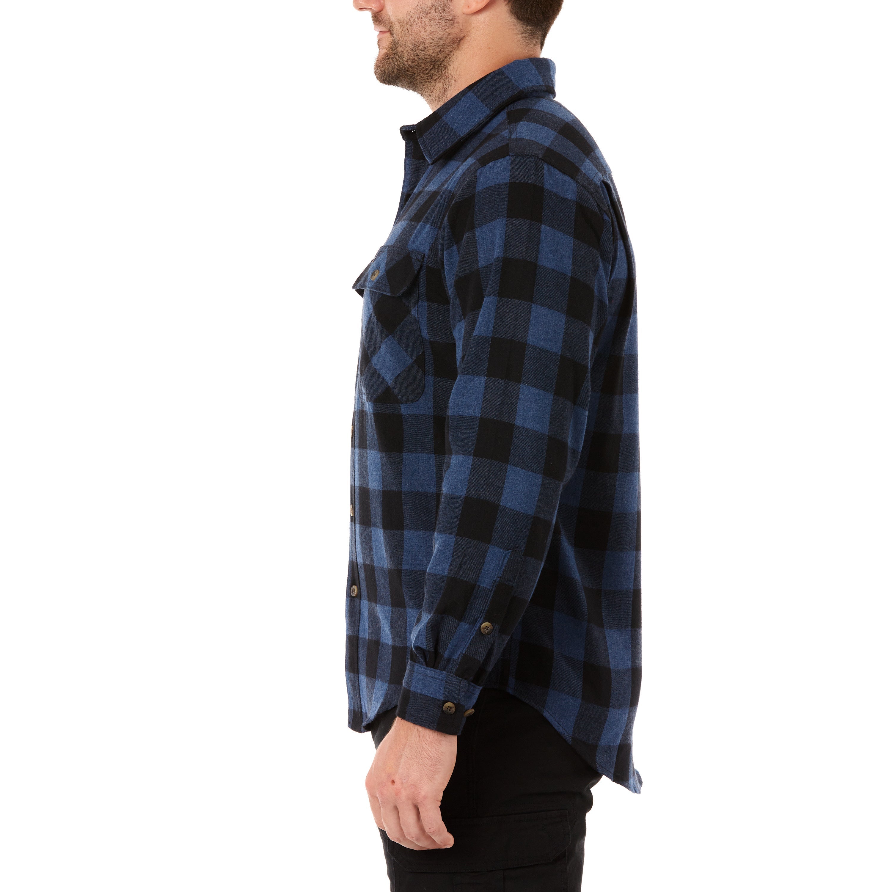  Smith's Workwear Two-Pocket Flannel Shirt - Heather Ivy/Blue-352 - Bonton