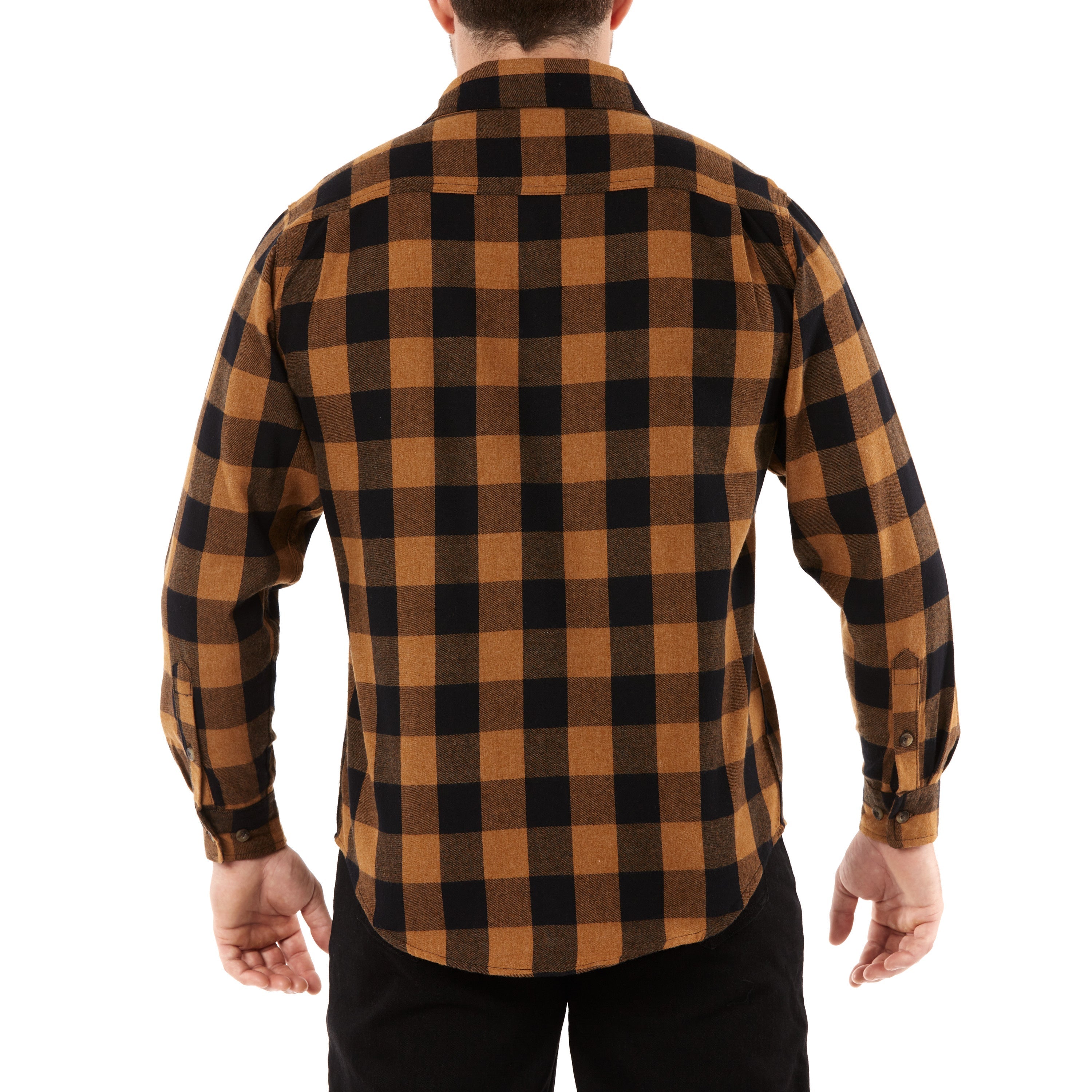  Smith's Workwear Two-Pocket Flannel Shirt - Heather Camel Brown/Black-203 - Bonton