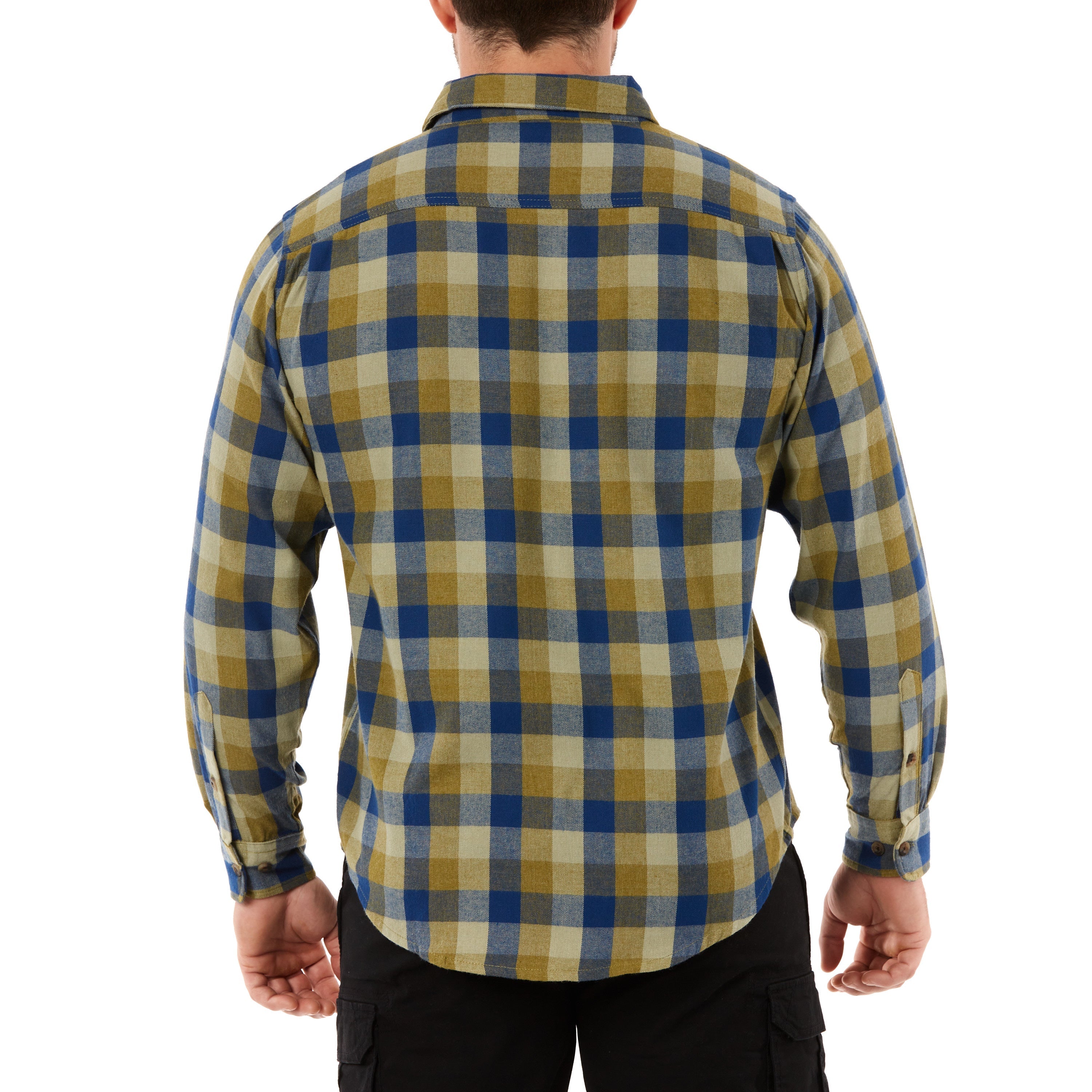  Smith's Workwear Two-Pocket Flannel Shirt - Heather Camel Brown/Black-203 - Bonton