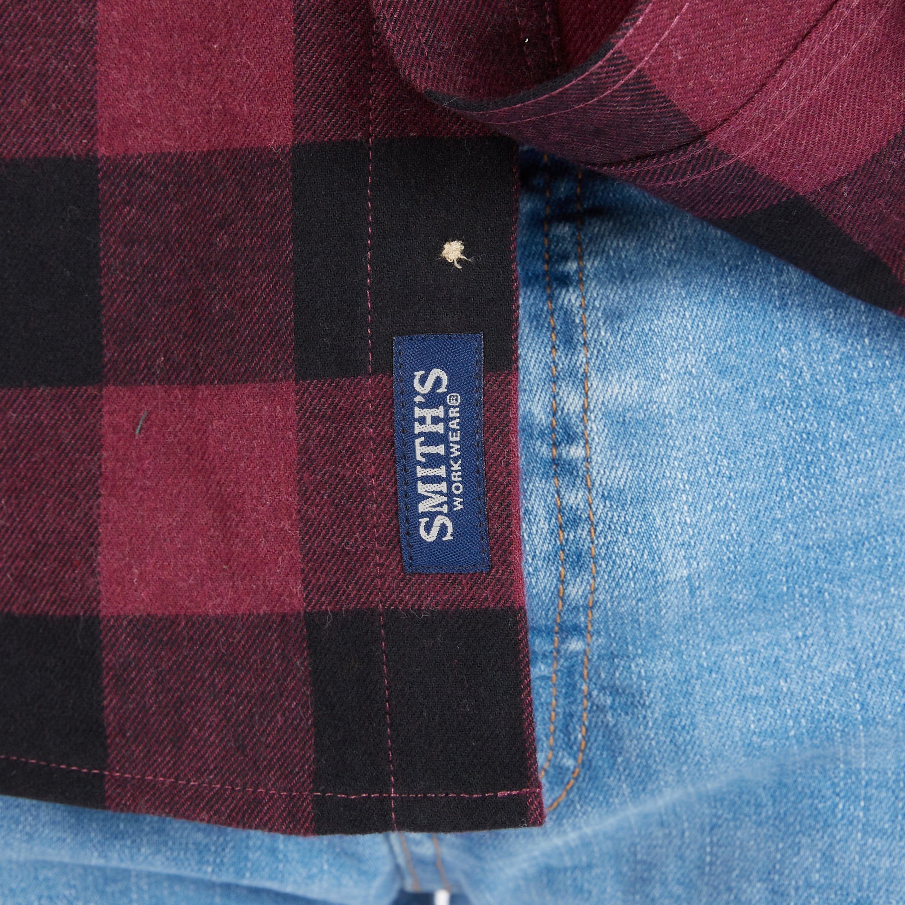  Smith's Workwear Two-Pocket Flannel Shirt - Heather Ivy/Blue-352 - Bonton