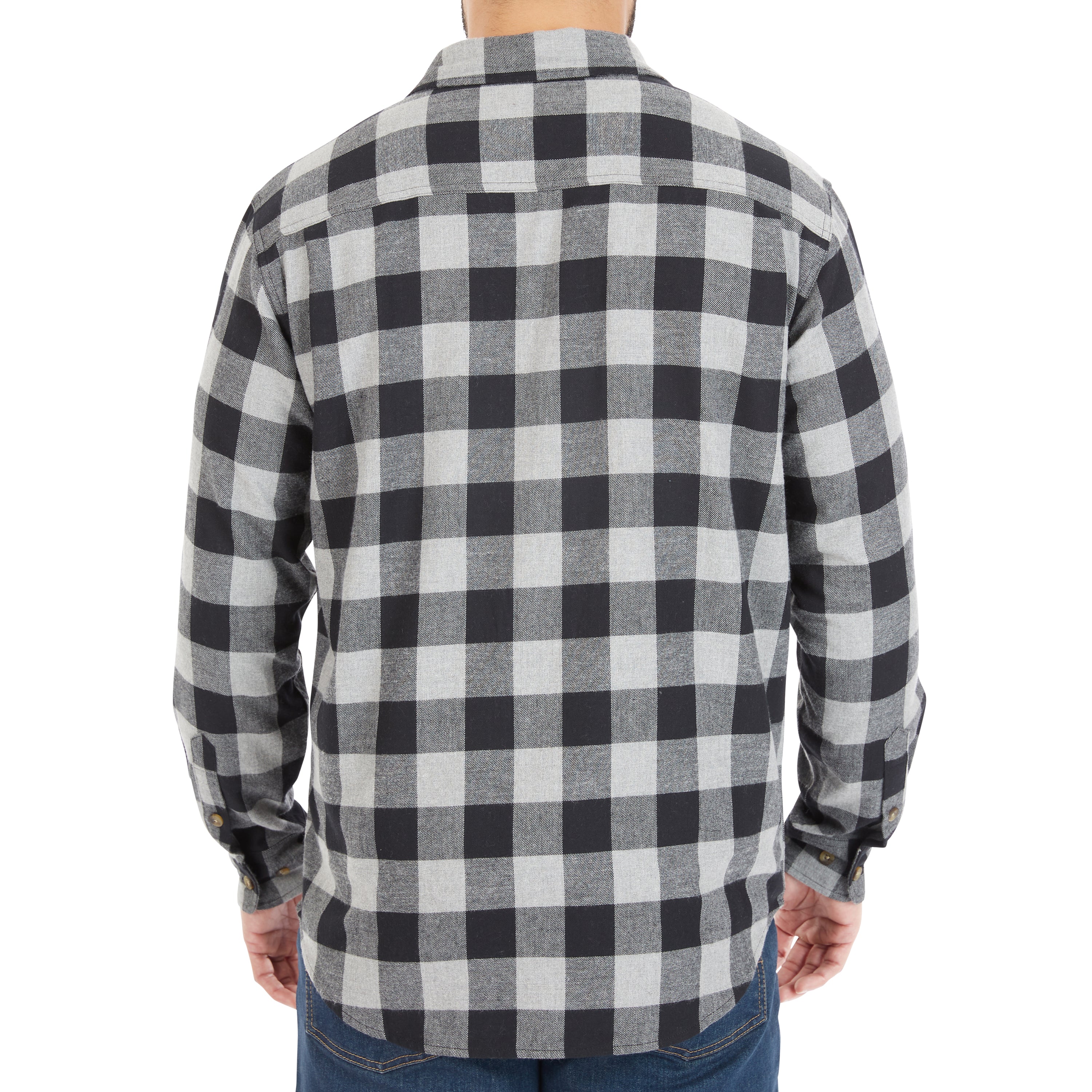  Smith's Workwear Two-Pocket Flannel Shirt - Heather Blue/Black-203 - Bonton