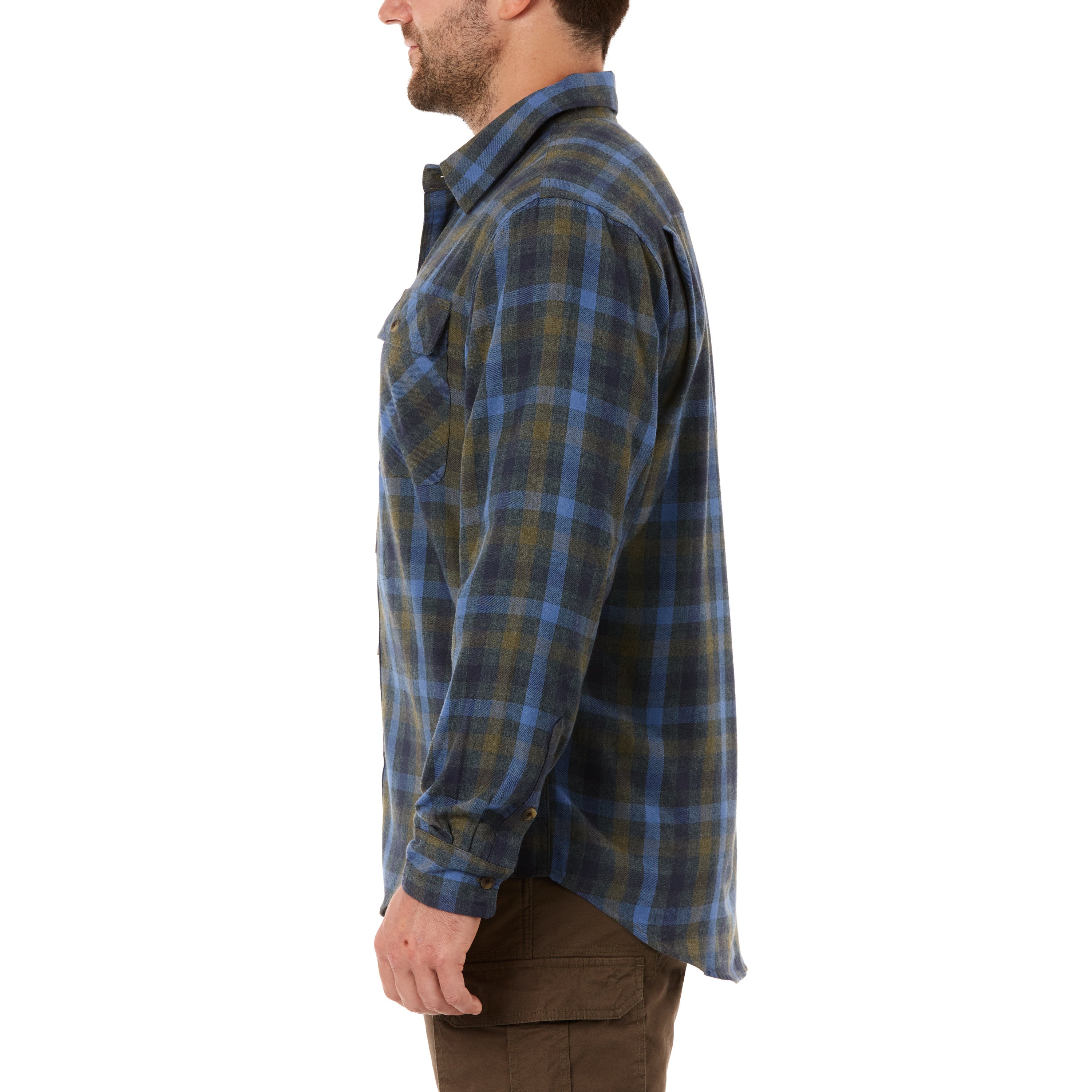  Smith's Workwear Plaid Two-Pocket Flannel Shirt - Heather Viridian-365 - Bonton