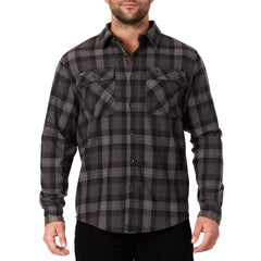 Plaid Two-Pocket Flannel Shirt