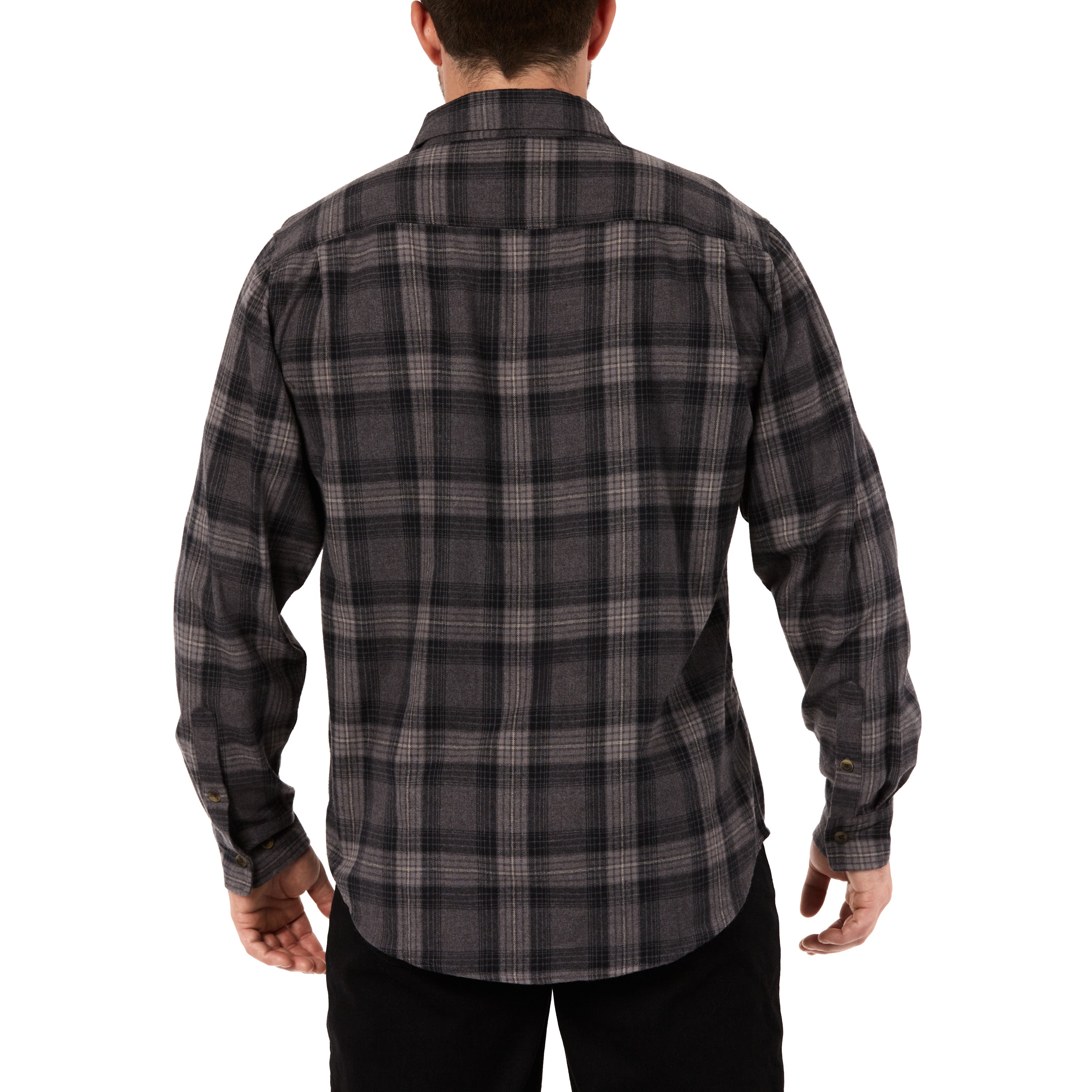  Smith's Workwear Plaid Two-Pocket Flannel Shirt - Heather Burgundy-388 - Bonton