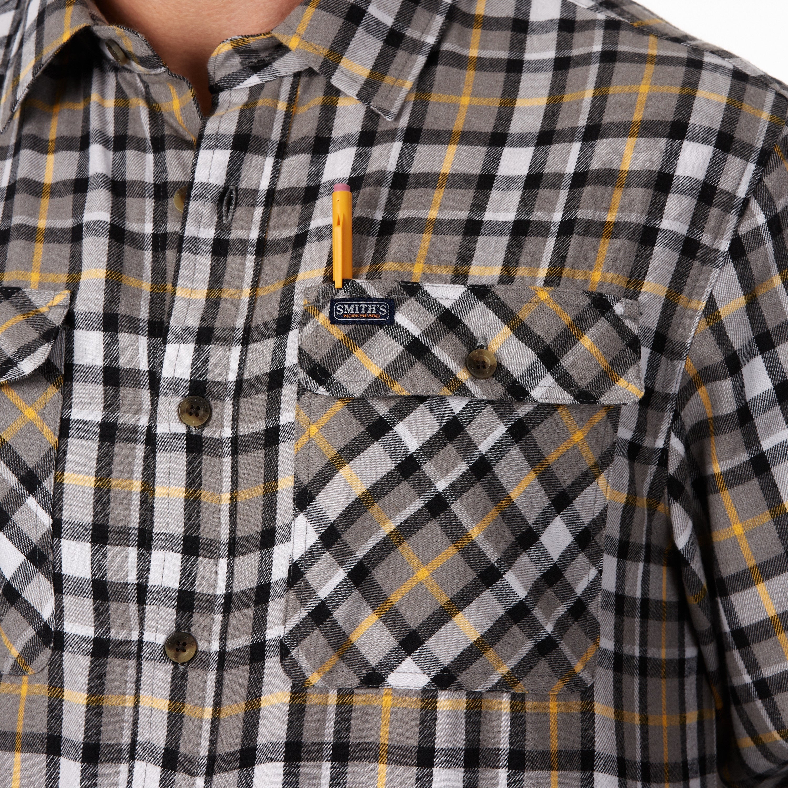  Smith's Workwear Plaid Two-Pocket Flannel Shirt - Heather Viridian-365 - Bonton