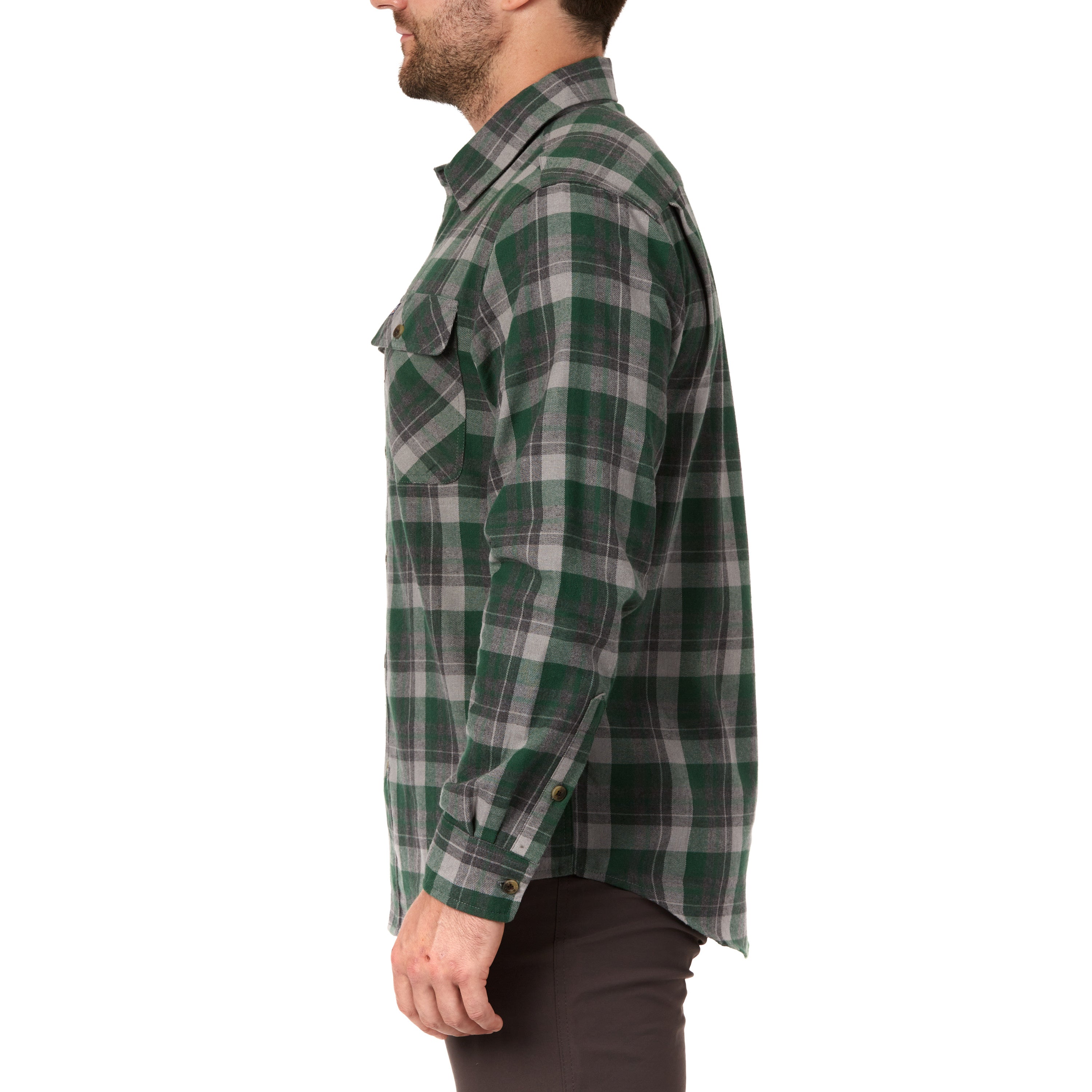  Smith's Workwear Plaid Two-Pocket Flannel Shirt - Heather Viridian-365 - Bonton