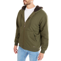 Sherpa-Lined Fleece Zip Jacket