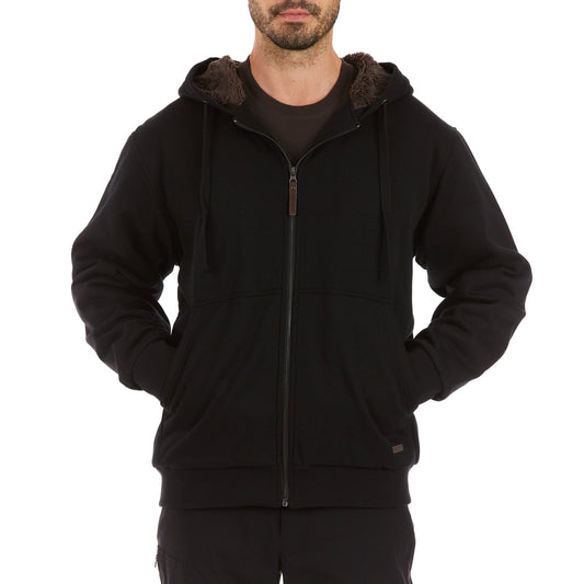 Sherpa-Lined Fleece Zip Jacket