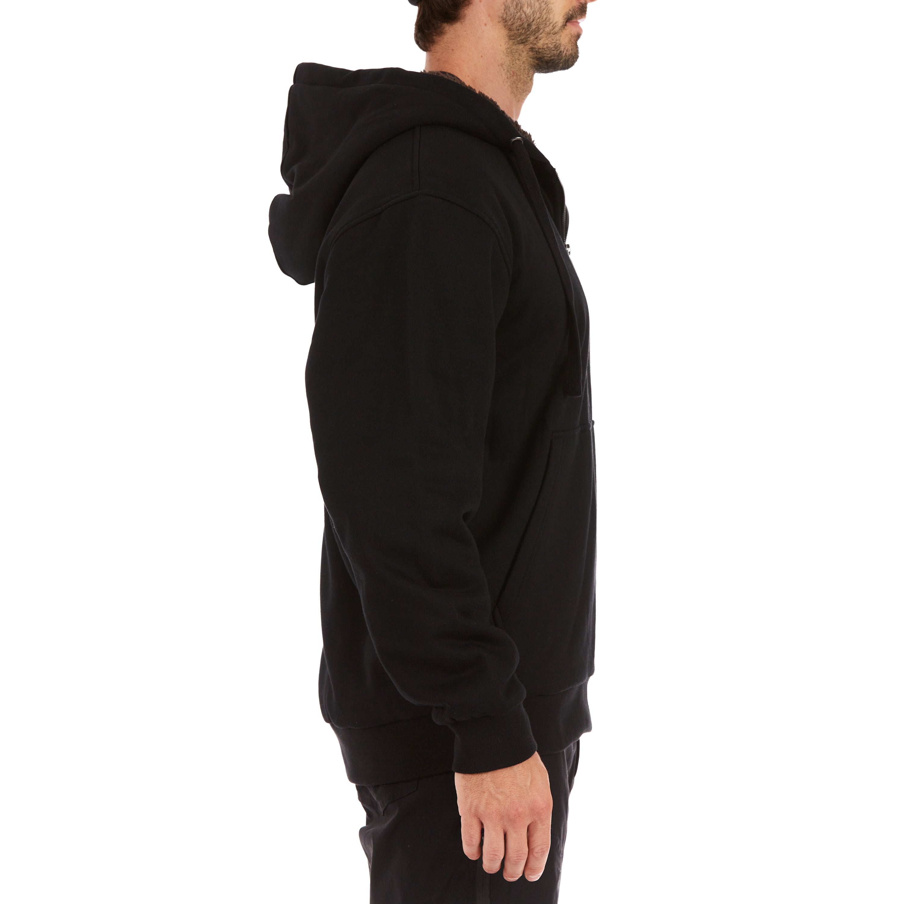  Smith's Workwear Sherpa-Lined Fleece Zip Jacket - Black - Bonton