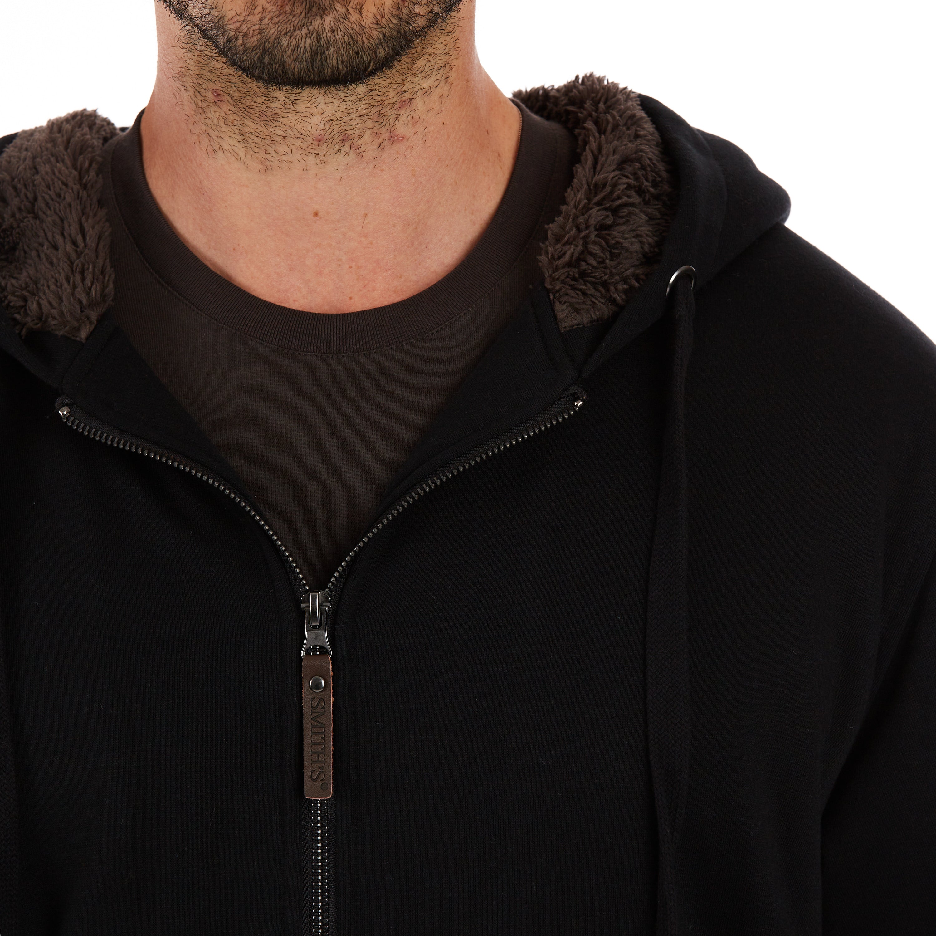  Smith's Workwear Sherpa-Lined Fleece Zip Jacket - Black - Bonton