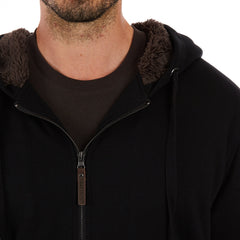 Sherpa-Lined Fleece Zip Jacket