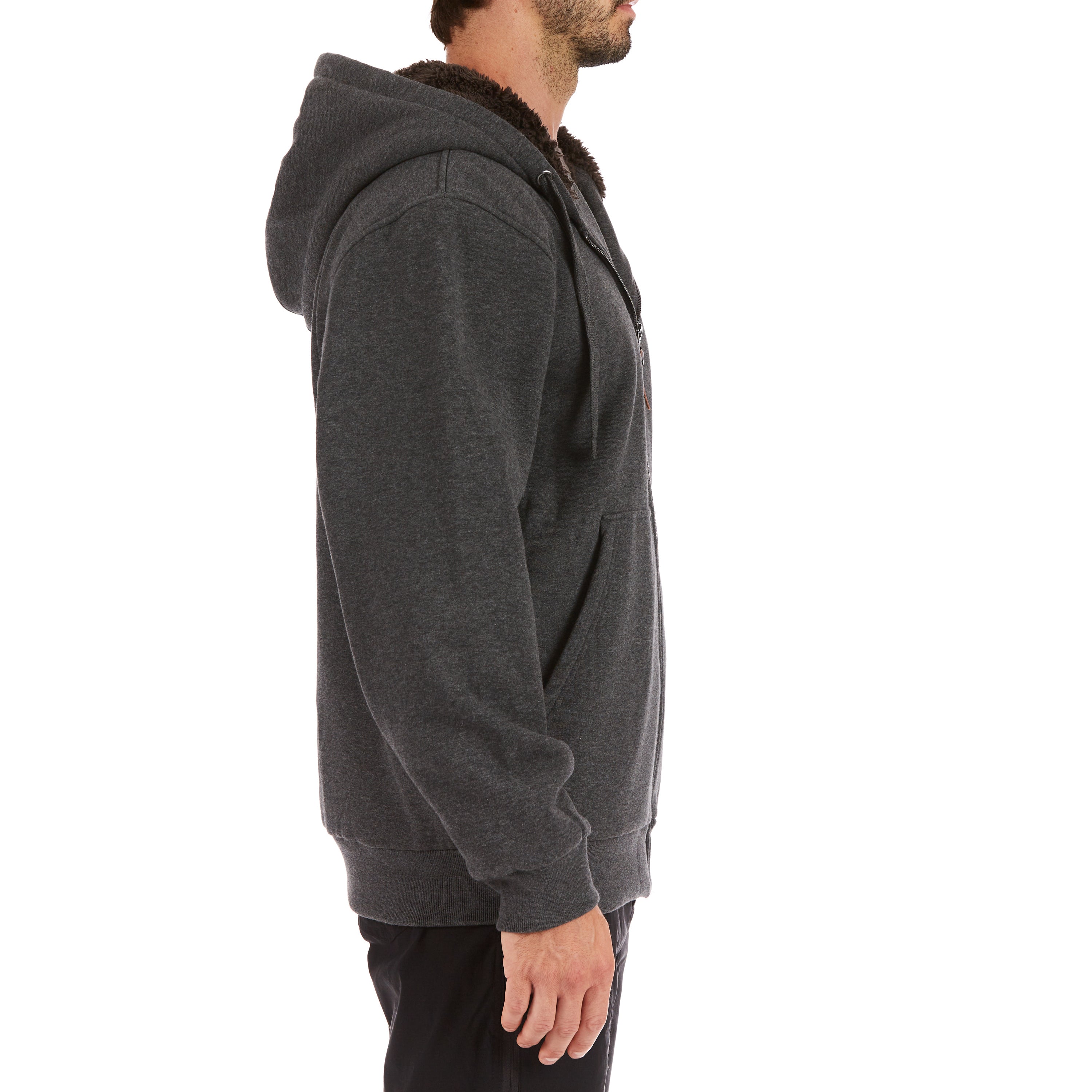  Smith's Workwear Sherpa-Lined Fleece Zip Jacket - Graphite Grey - Bonton