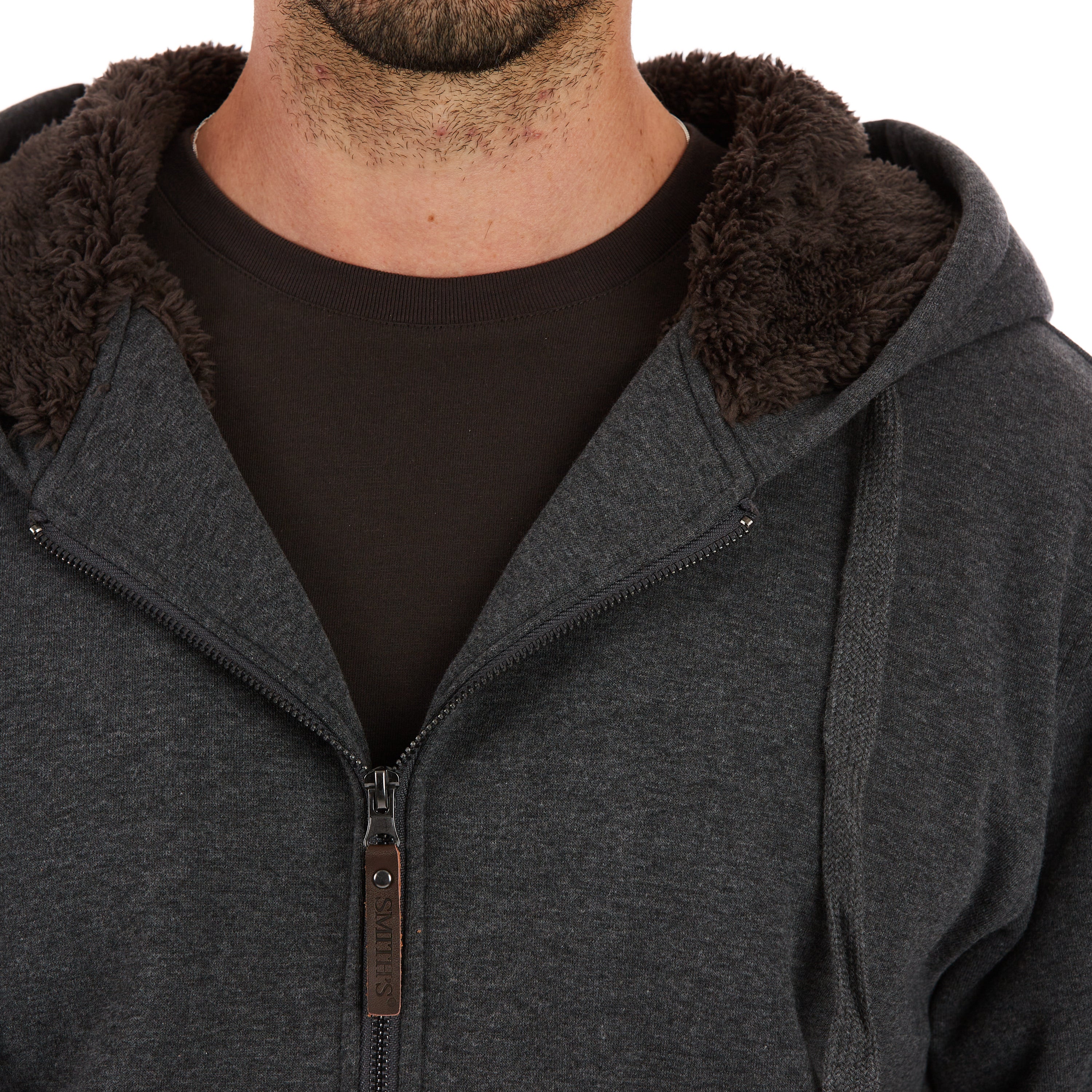  Smith's Workwear Sherpa-Lined Fleece Zip Jacket - Black - Bonton