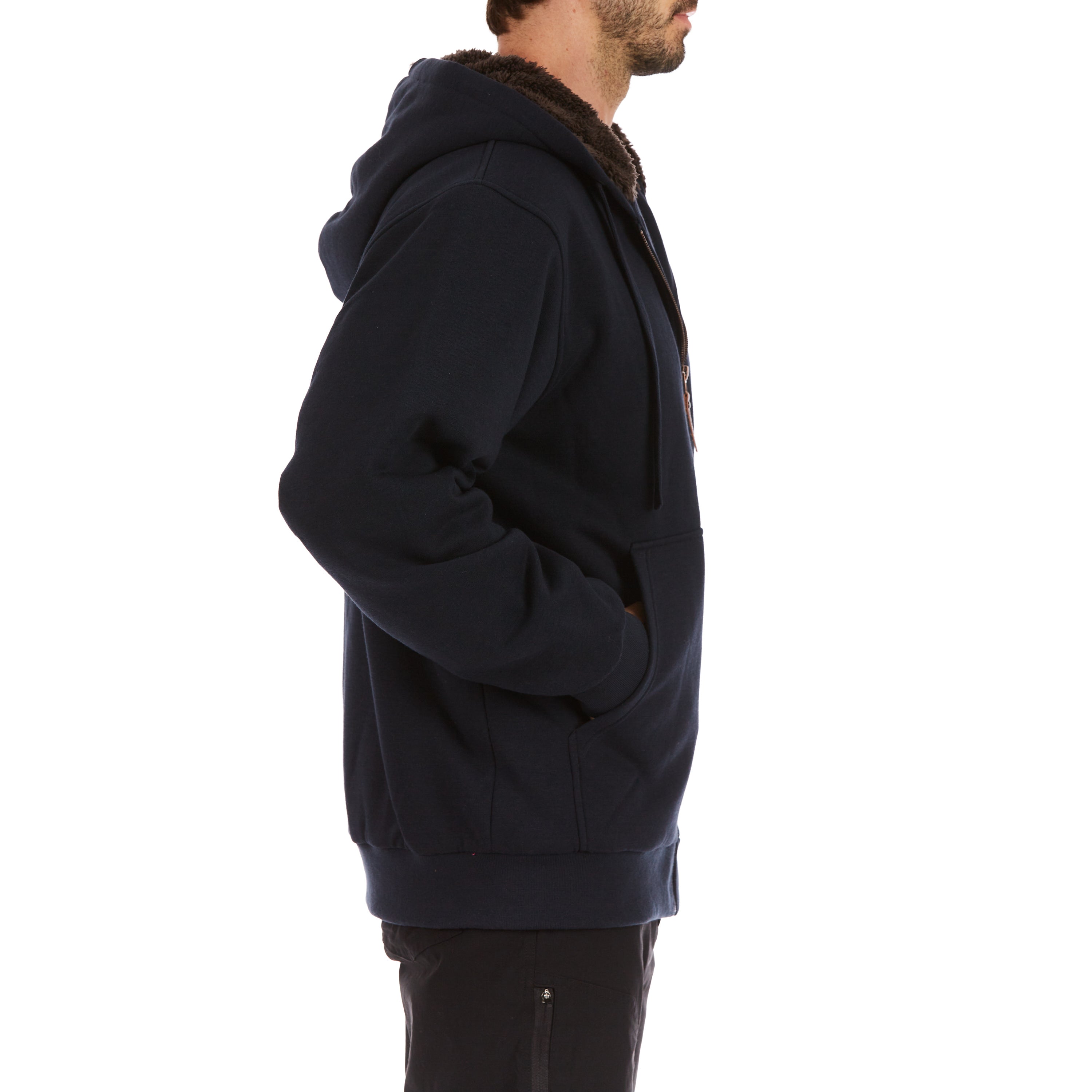  Smith's Workwear Sherpa-Lined Fleece Zip Jacket - Black - Bonton