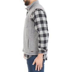 Sherpa-Lined Sweater Fleece Vest with Zip Pockets