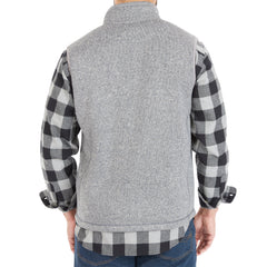 Sherpa-Lined Sweater Fleece Vest with Zip Pockets