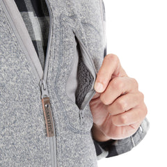 Sherpa-Lined Sweater Fleece Vest with Zip Pockets