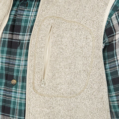 Sherpa-Lined Sweater Fleece Vest with Zip Pockets