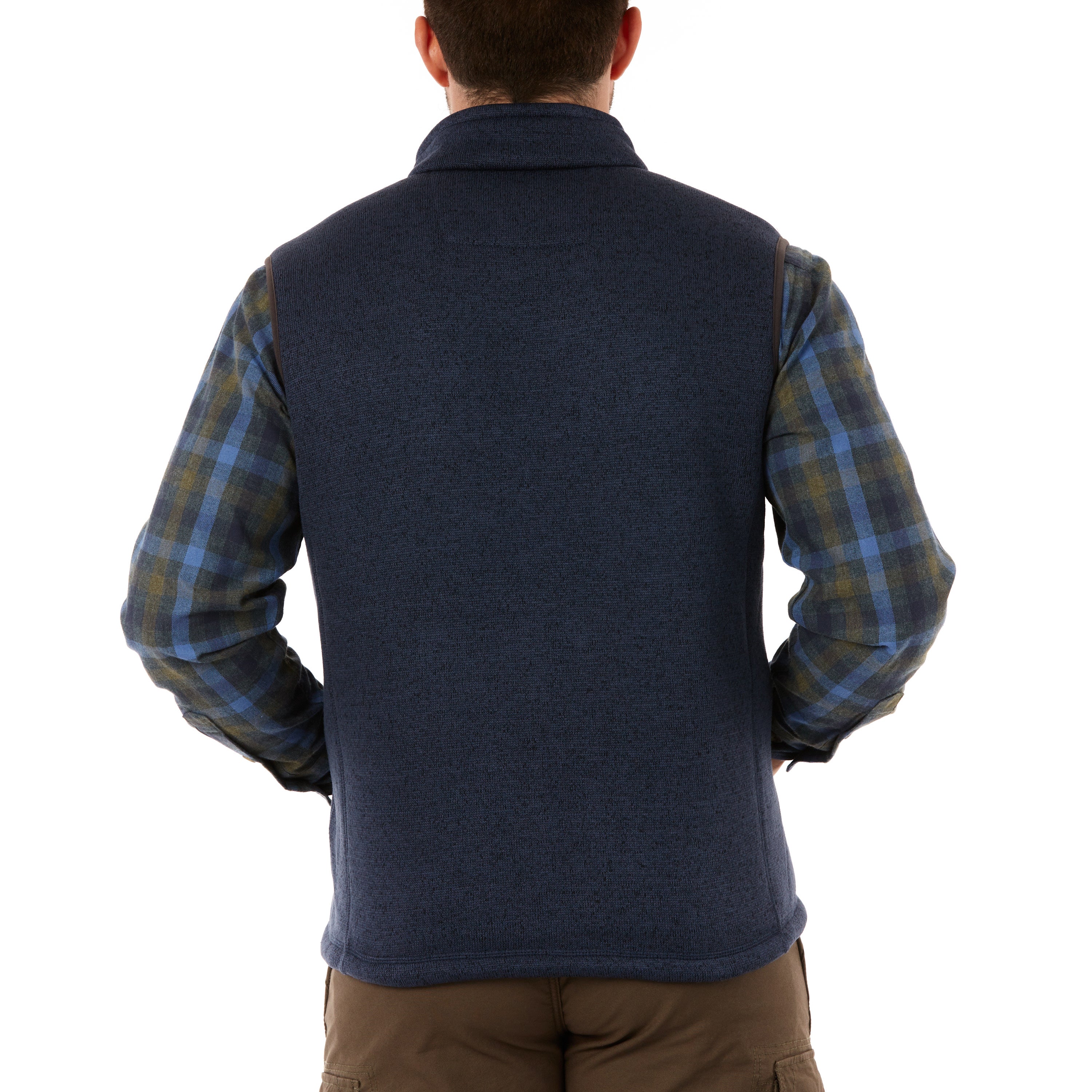  Smith's Workwear Sherpa-Lined Sweater Fleece Vest with Zip Pockets - Oatmeal Heather - Bonton