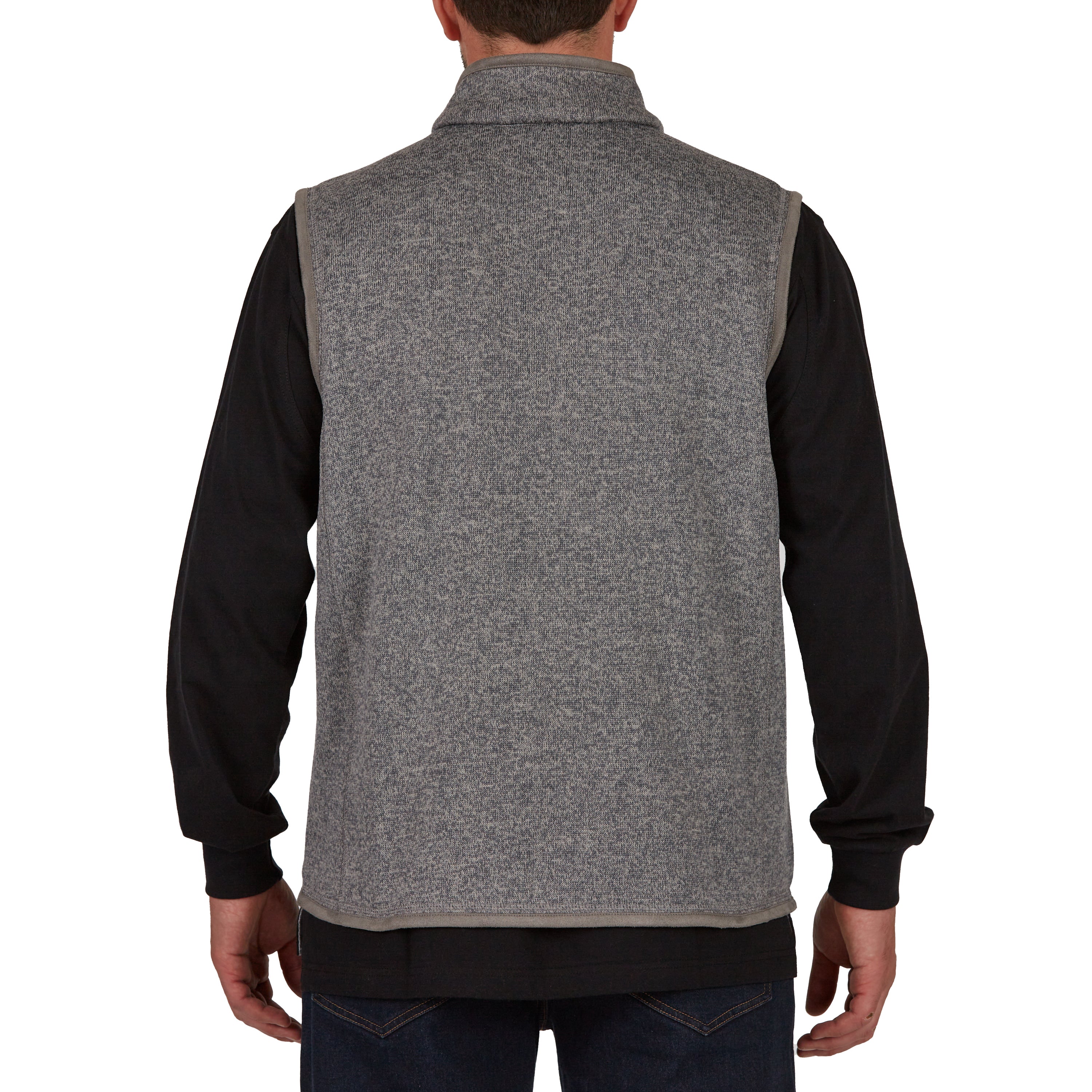  Smith's Workwear Sweater Fleece Vest with Zip Pockets - Slate Blue Heather - Bonton