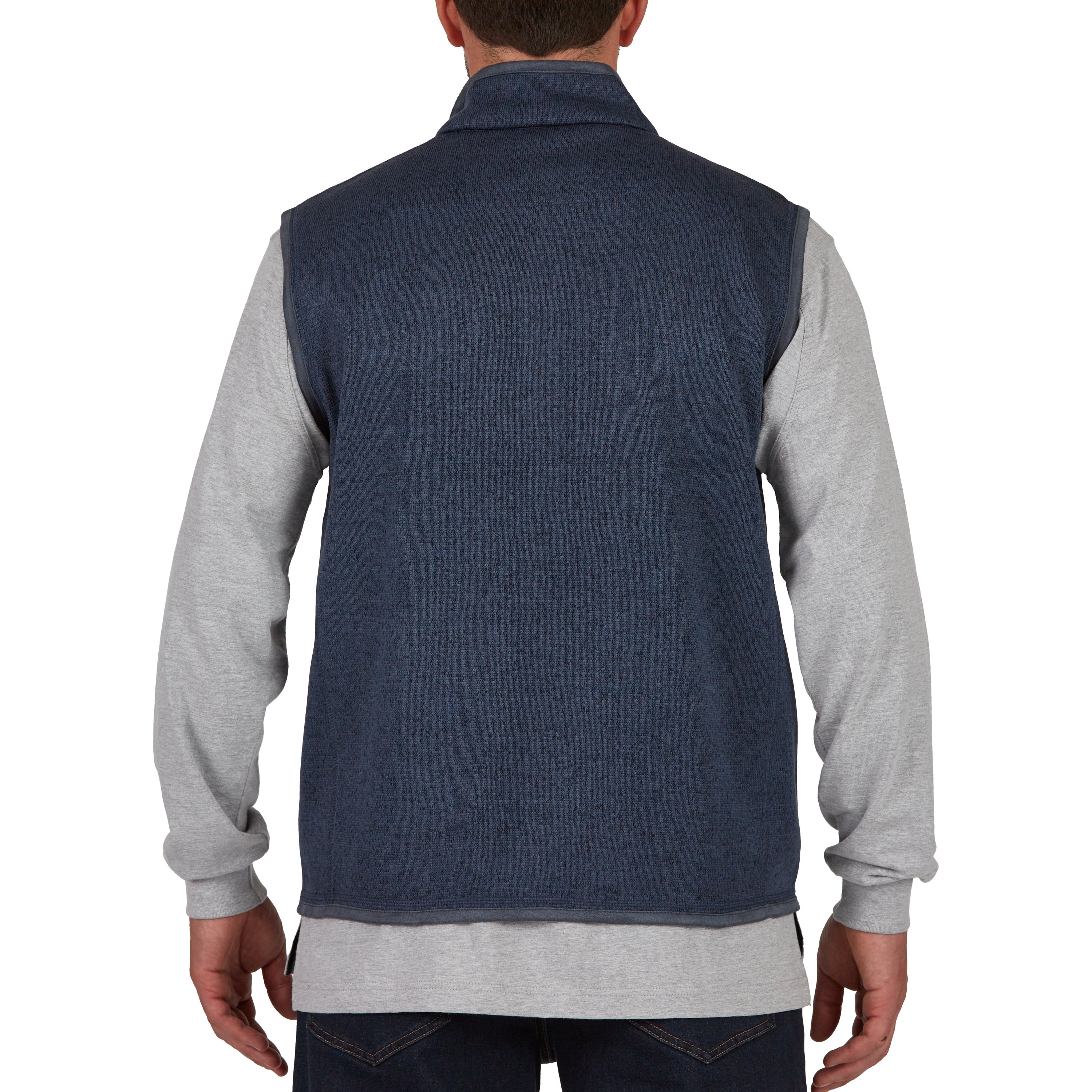  Smith's Workwear Sweater Fleece Vest with Zip Pockets - Slate Blue Heather - Bonton