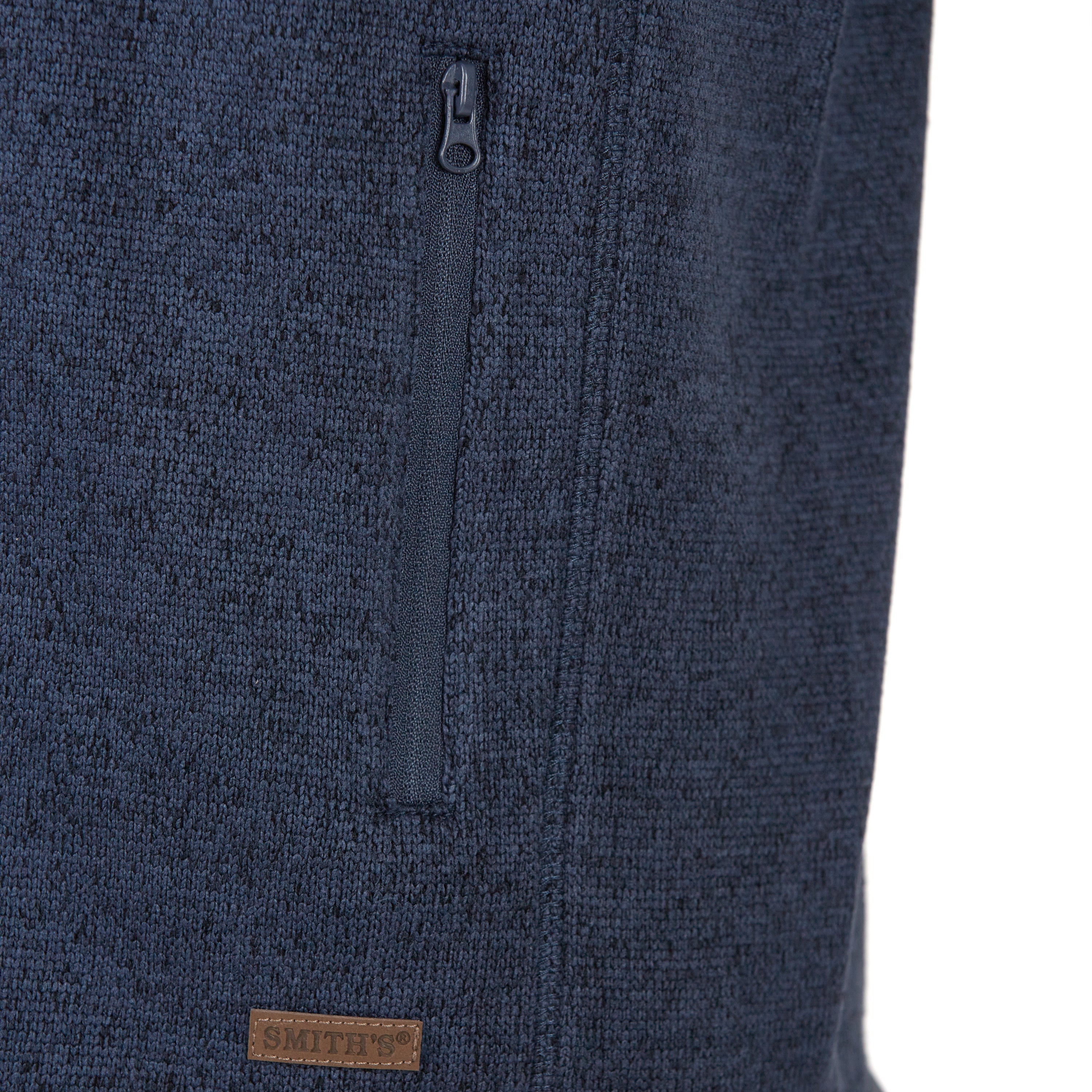  Smith's Workwear Sweater Fleece Vest with Zip Pockets - Slate Blue Heather - Bonton