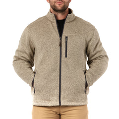 Sherpa-Lined Sweater Fleece Full Zip Jacket