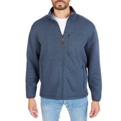 Sherpa-Lined Sweater Fleece Full Zip Jacket