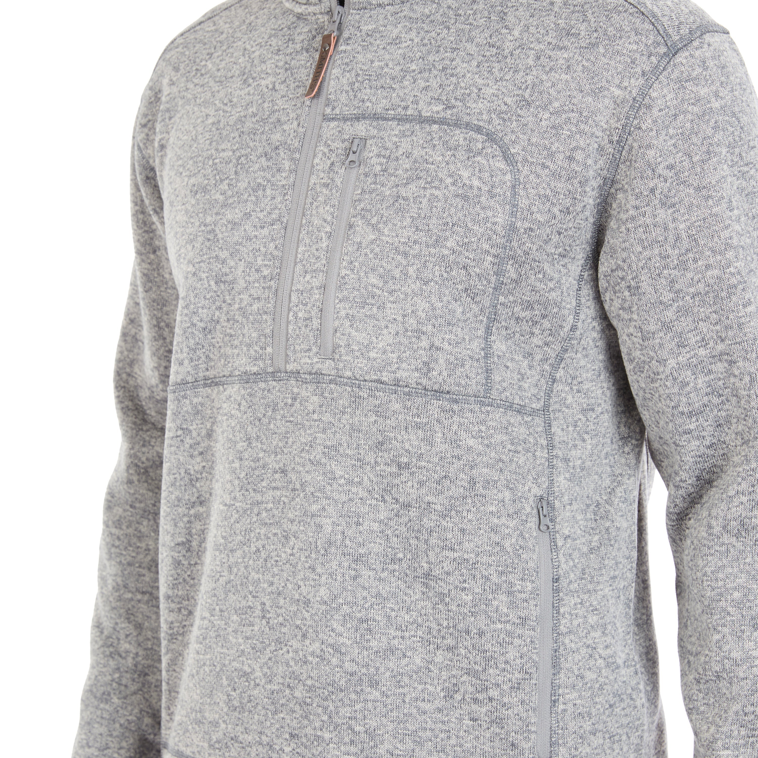  Smith's Workwear Sweater Fleece Quarter Zip Pullover - Oatmeal Heather - Bonton