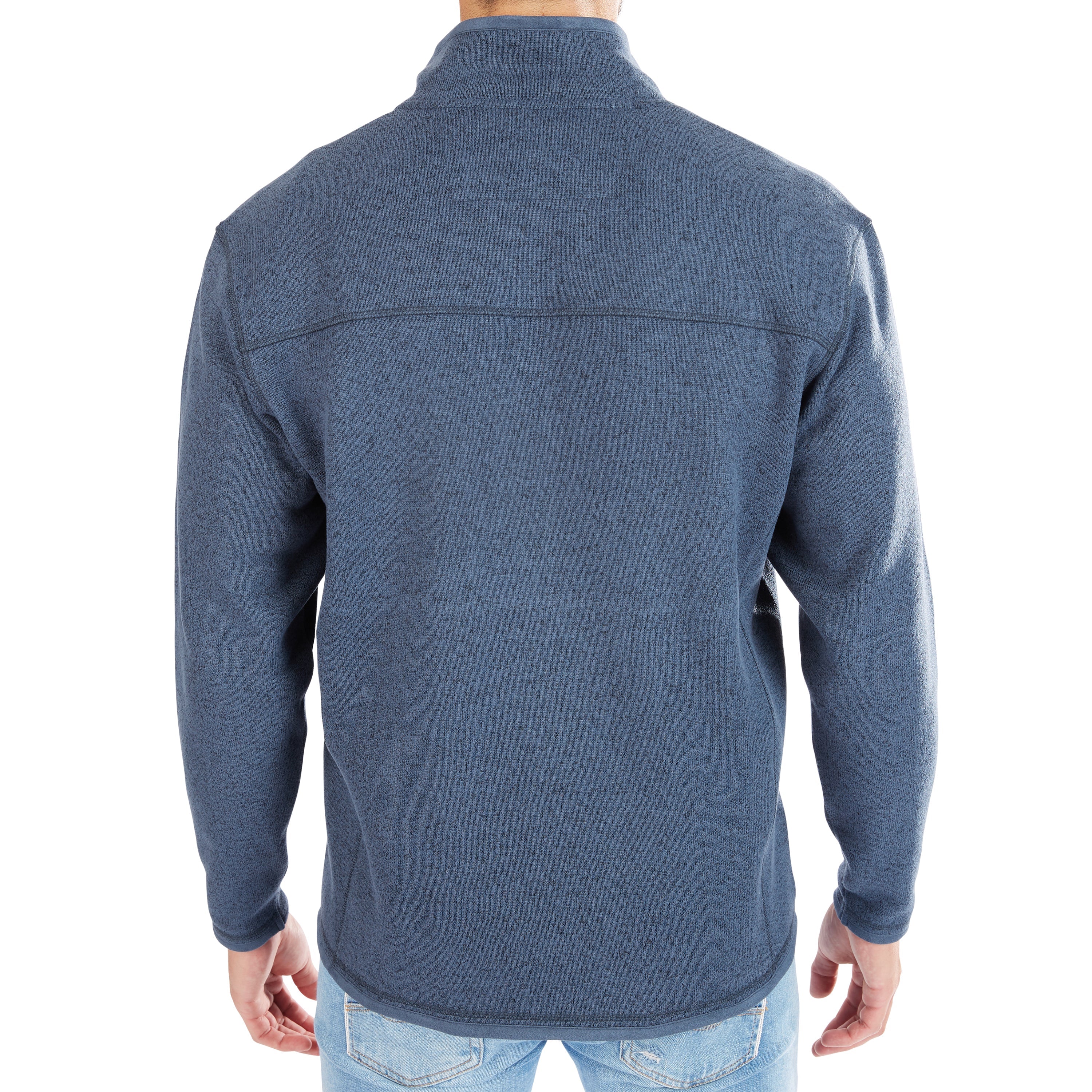  Smith's Workwear Sweater Fleece Quarter Zip Pullover - Slate Blue Heather - Bonton