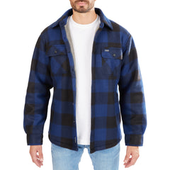 Sherpa-Lined Plaid Fleece Shirt Jacket