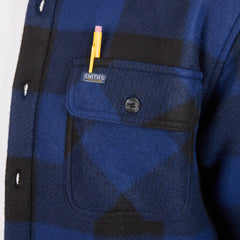 Sherpa-Lined Plaid Fleece Shirt Jacket