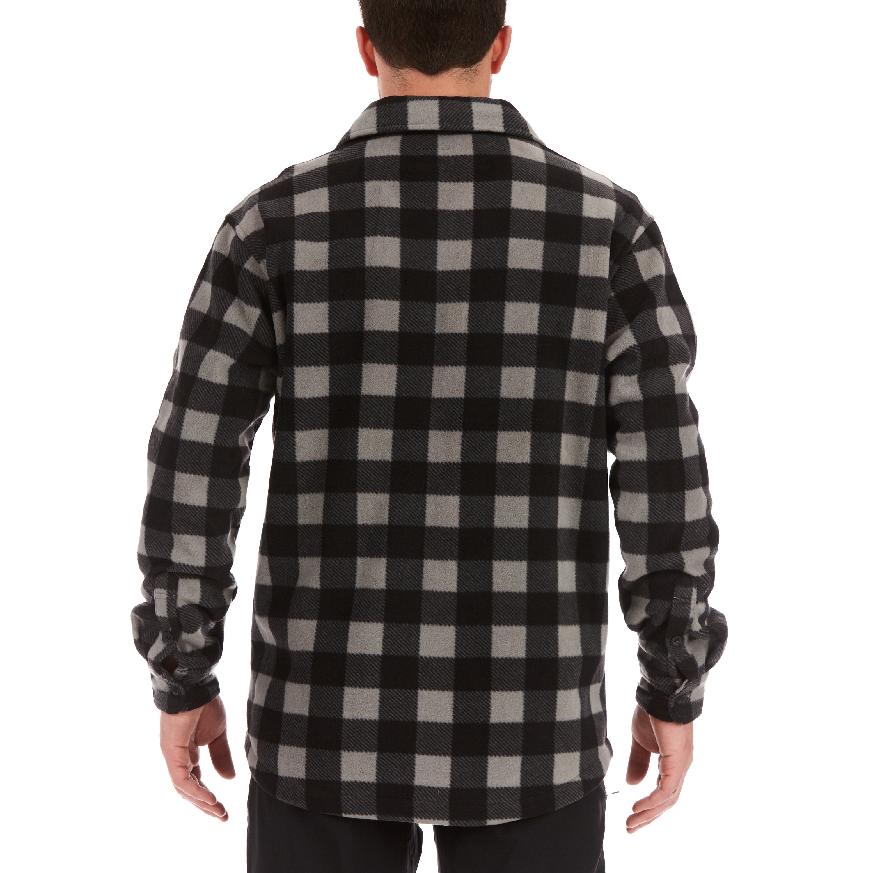  Smith's Workwear Sherpa-Lined Plaid Fleece Shirt Jacket - Red/Black-503 - Bonton