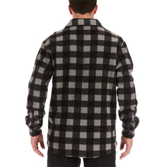 Sherpa-Lined Plaid Fleece Shirt Jacket