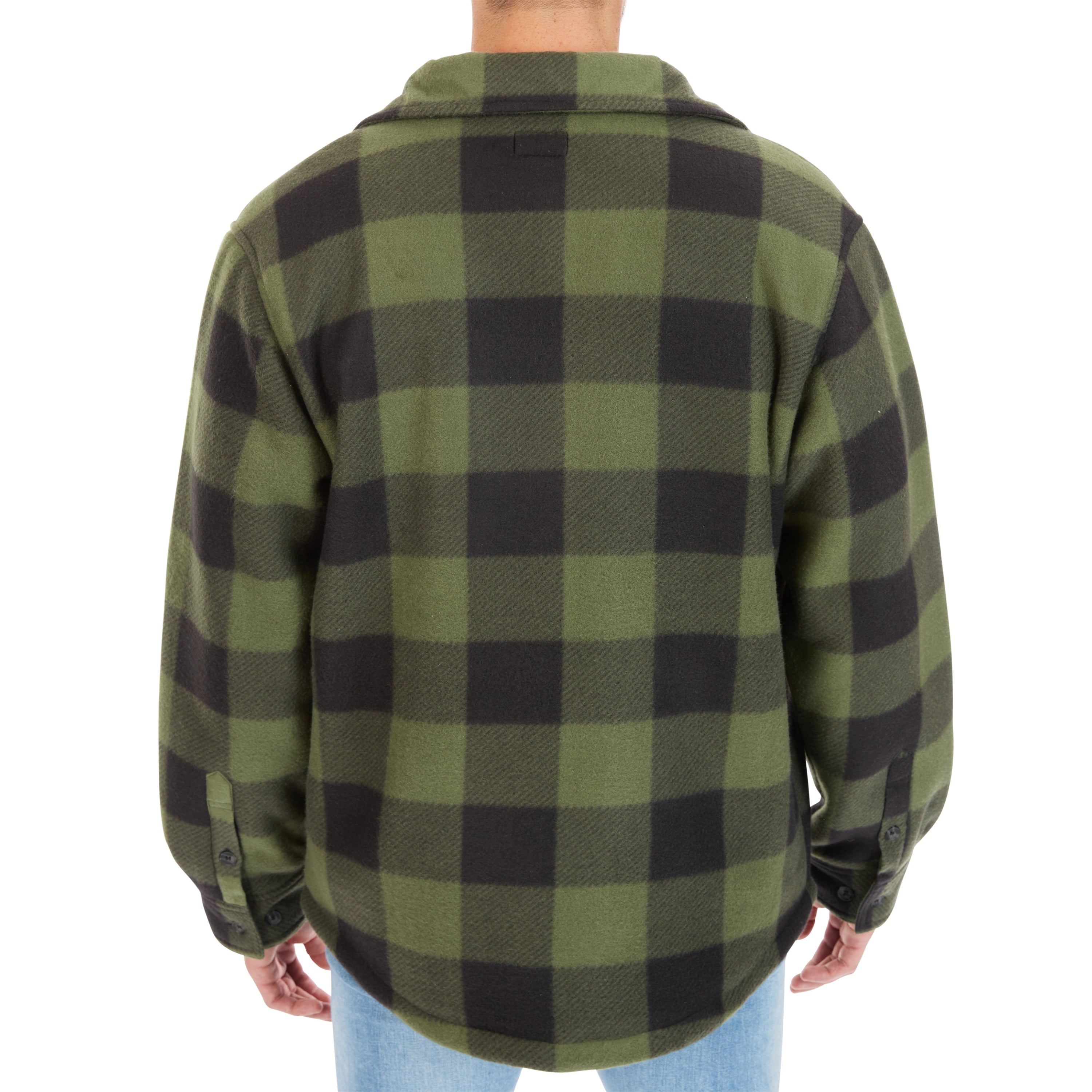  Smith's Workwear Sherpa-Lined Plaid Fleece Shirt Jacket - Red/Black-503 - Bonton