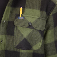 Sherpa-Lined Plaid Fleece Shirt Jacket