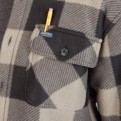 Sherpa-Lined Plaid Fleece Shirt Jacket