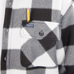 Sherpa-Lined Plaid Fleece Shirt Jacket